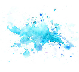 Watercolor abstract blue background