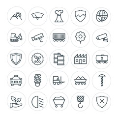 Modern Simple Set of transports, industry, nature, security Vector outline Icons. Contains such Icons as green,  secure,  security,  car and more on white background. Fully Editable. Pixel Perfect