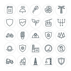Modern Simple Set of transports, industry, nature, security Vector outline Icons. Contains such Icons as  industry,  garbage,  bulb,  safety and more on white background. Fully Editable. Pixel Perfect