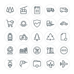 Modern Simple Set of transports, industry, nature, security Vector outline Icons. Contains such Icons as  sky,  environment,  oil,  car, gas and more on white background. Fully Editable. Pixel Perfect