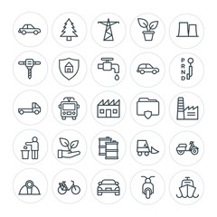 Modern Simple Set of transports, industry, nature, security Vector outline Icons. Contains such Icons as  pine,  home,  tool,  tree,  man,  and more on white background. Fully Editable. Pixel Perfect