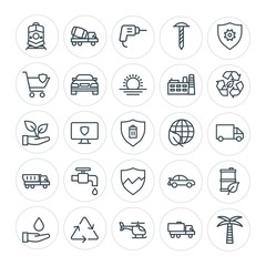 Modern Simple Set of transports, industry, nature, security Vector outline Icons. Contains such Icons as  travel,  eco,  summer,  internet and more on white background. Fully Editable. Pixel Perfect