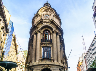 The Santiago Stock Exchange Building or Bolsa de Comercio in Santiago de Chile