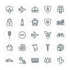 Modern Simple Set of transports, industry, nature, security Vector outline Icons. Contains such Icons as  worker, global, aircraft,  organic and more on white background. Fully Editable. Pixel Perfect