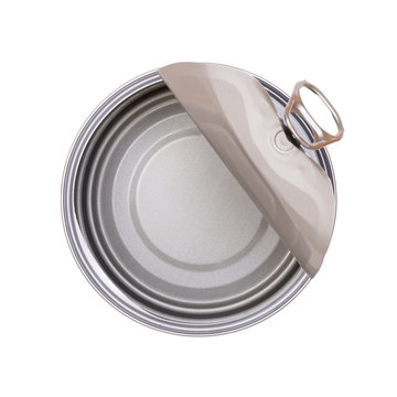 Empty aluminium tin over white background - Lattina di alluminio vuota su sfondo bianco