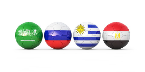 Naklejka premium Soccer cup 2018 3d render illustration