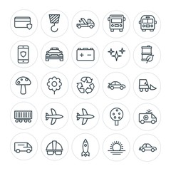 Modern Simple Set of transports, industry, nature, security Vector outline Icons. Contains such Icons as  organic,  garden,  cargo,  flower and more on white background. Fully Editable. Pixel Perfect