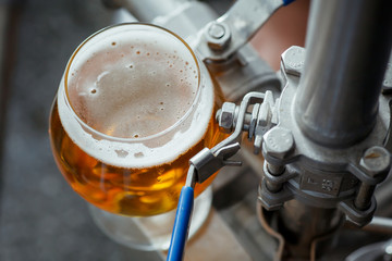 Snifter beer glass at the brewery