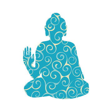 Buddha pattern silhouette traditional religion spirituality