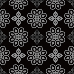 Antique seamless background Round Curve Cross Frame Flower