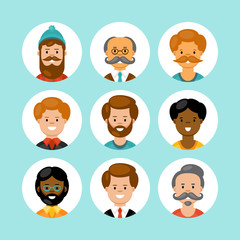 Man character avatar set