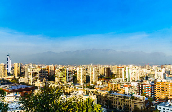 Panoramic cityscape of Santiago de Chile