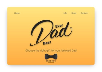 Fathers Day. Modern web template with custom neon lettering. Father's Day illustration