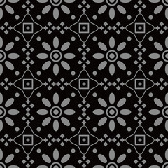 Antique seamless background Round Check Cross Frame Flower