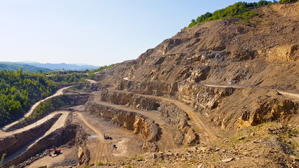 Open-cast quarry, limestone mining.