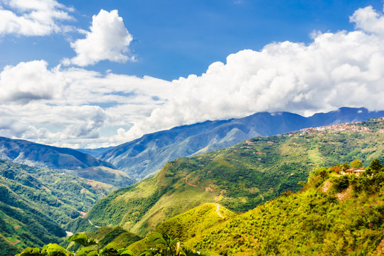 Mountain landscape in the Yungas by Coroico - Bolivia