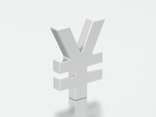 Obraz premium 3D illustration silver yen money