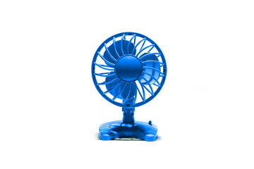 blue fan on white background