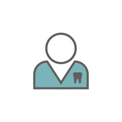 Dentist generic icon with dental images, man / woman nondescript - with tooth icon
