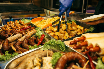 woman buying street food at street food festival