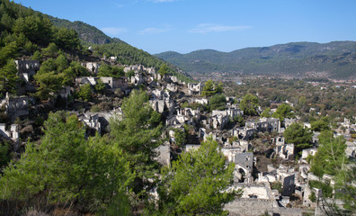 Fototapeta na wymiar Abandoned village of Kayakoy in Turkey