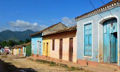 Colorful traditional architecture in Trinidad, Cuba. UNESCO World Heritage Site, Cuba.