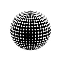 Abstract halftone 3d sphere design, Halftone ball, Halftone graphic vector concept