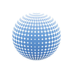 Fototapeta na wymiar Abstract halftone 3d sphere design, Halftone ball, Halftone graphic vector concept