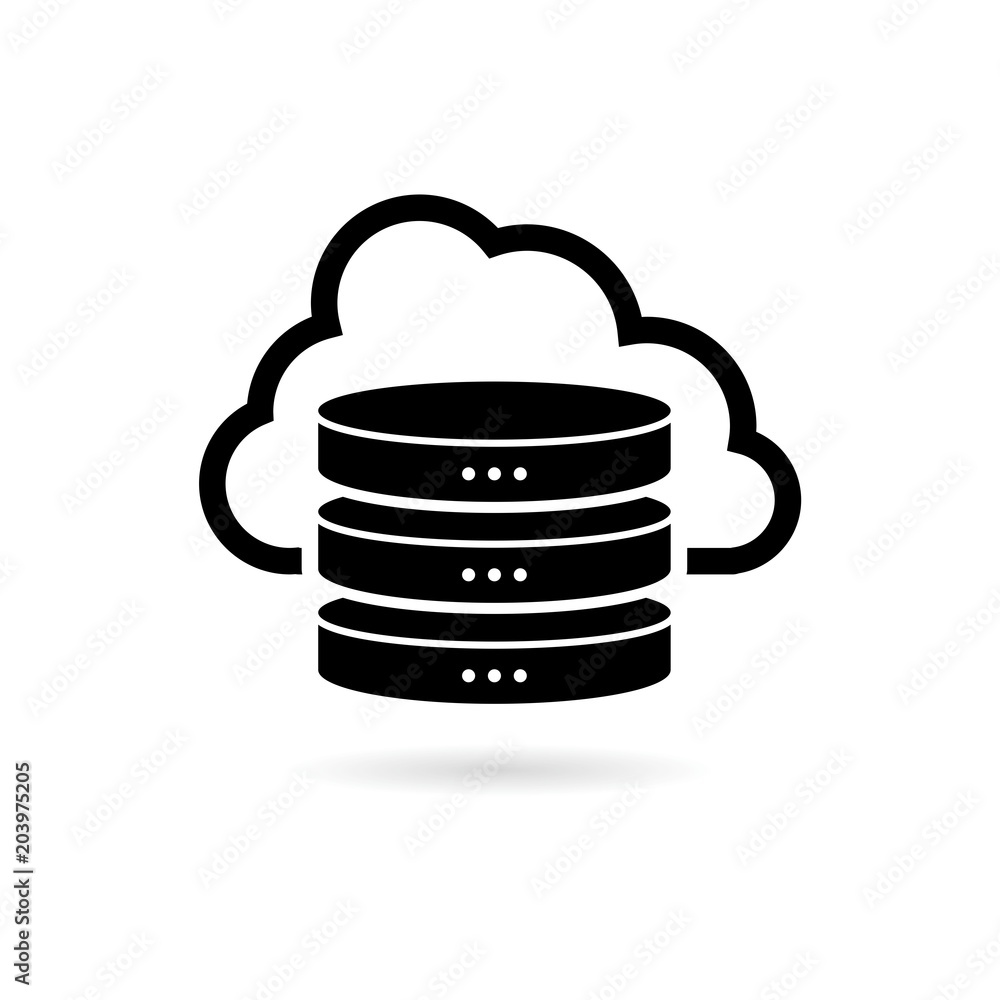 Poster hosting server shadow, database icon