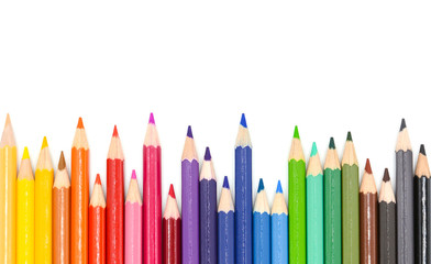 color pencils isolated on white background