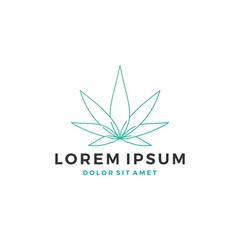 cannabis logo line art outline vector
