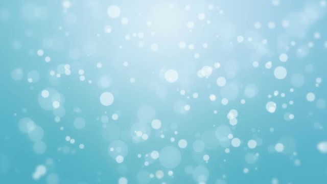 Beautiful Light Blue Holiday Background With Flickering Bokeh Particles.