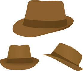 Brown hat. vector illustration