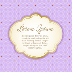 Vintage design element, label, icon, frame, for packaging, design of luxury products. Vector illustration