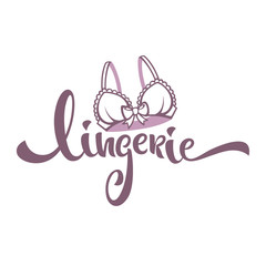 lingerie, lady bra and lettering composition for your underwear company
