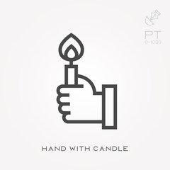 Hand with candle
