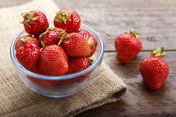 ripe strawberry in a plate