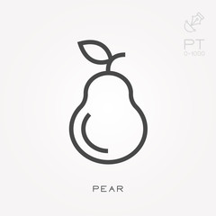 Line icon pear