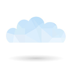 Polygonal cloud computing concept, world internet network.Vector graphic illustration.