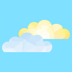 Polygonal cloud computing concept, world internet network.Vector graphic illustration.
