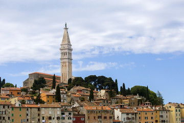 Fototapeta premium Beautiful Rovinj old town in Istria, Croatia. 