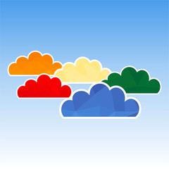 Fototapeta premium Polygonal cloud computing concept, world internet network.Vector graphic illustration.
