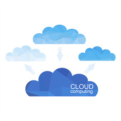 Cloud Computing Design Concept with Polygon. Technology Background. Vector graphic illustration.