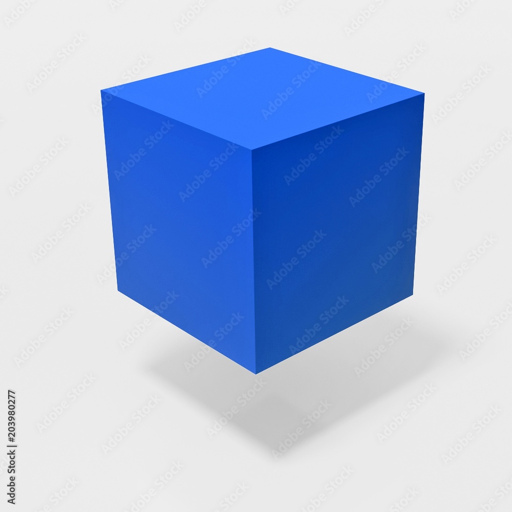 Poster hovering cube - cg image