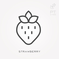Line icon strawberry