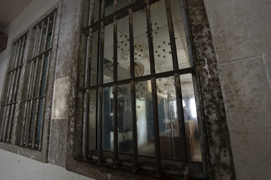 Guard room inside abandoned prison