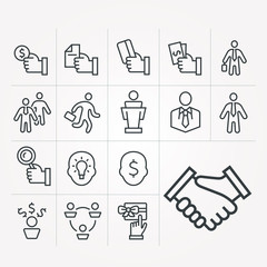 Simple business icons with people
