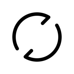 Simple arrows, update, reload. Navigation icon. Simple arrow, backward. Navigation icon. Linear symbol with thin line. One line style