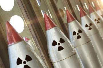 Missiles with warheads are ready to be launched. missile defense. Nuclear, chemical weapons....