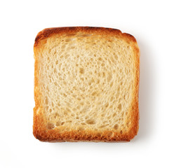 toasted bread on white background